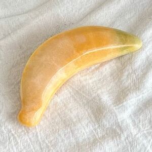 Vintage MCM Alabaster Stone Carved Banana